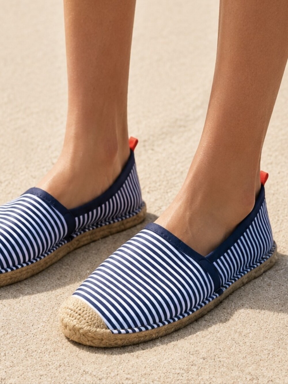 Sea Star Beachwear Beachcomber Espadrille Navy/White Striped Water Shoe Sz 10